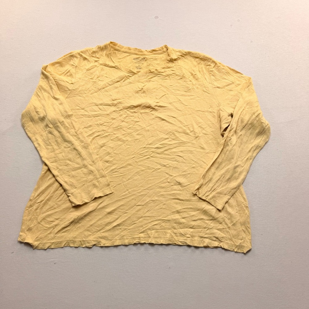 Sonoma Everyday Tee Women Extra Large Yellow Excellent Long Sleeve Raw Hem